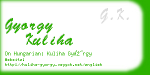 gyorgy kuliha business card